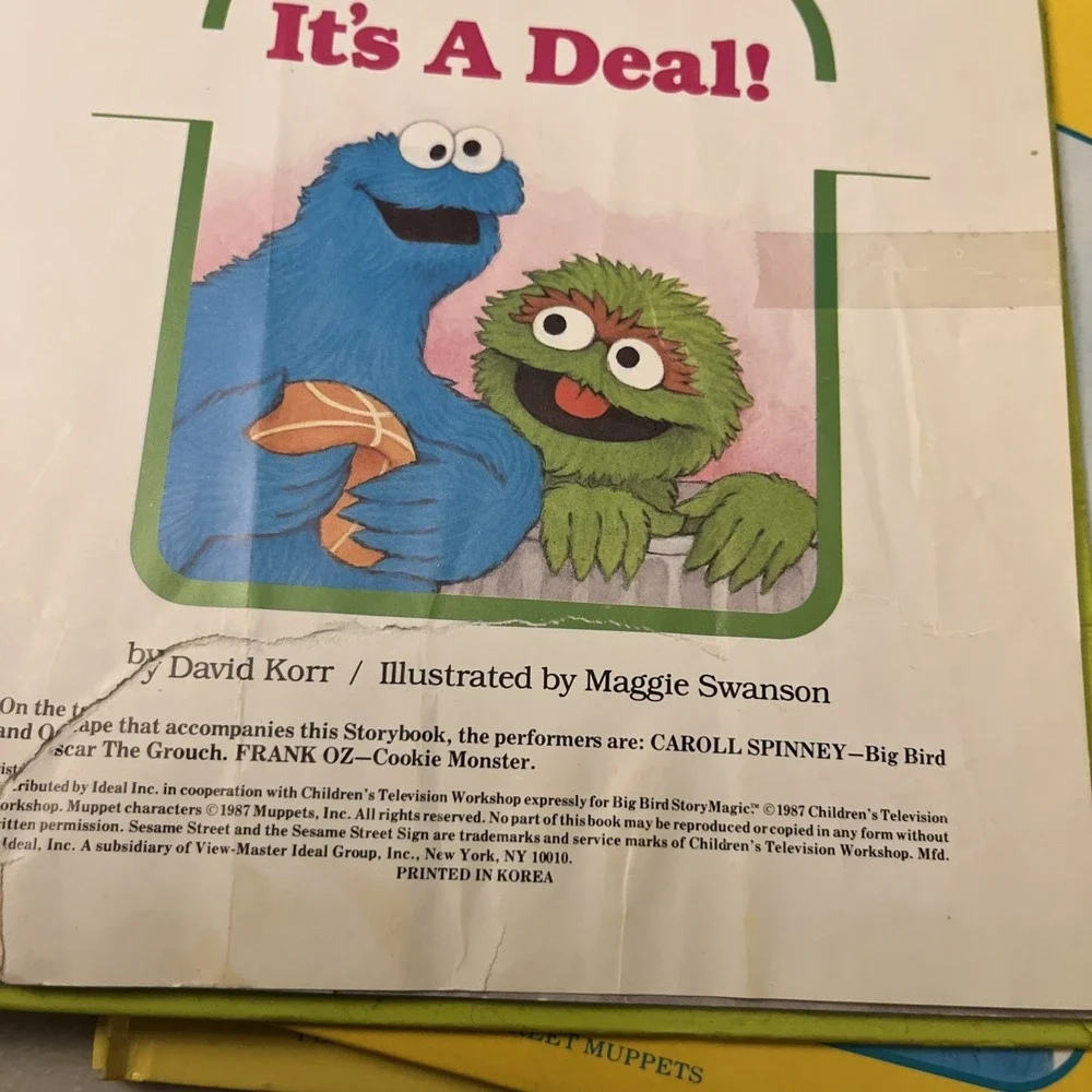 Ideal Big Bird Story Magic Books Lot 4 Books Only Sesame Street Muppets Read